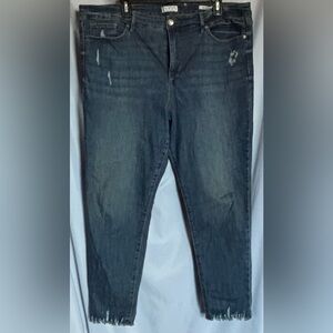 Sofia Vergara Skinny Ankle Jeans Women’s 18 Mid Rise Distressed Raw Hem Denim